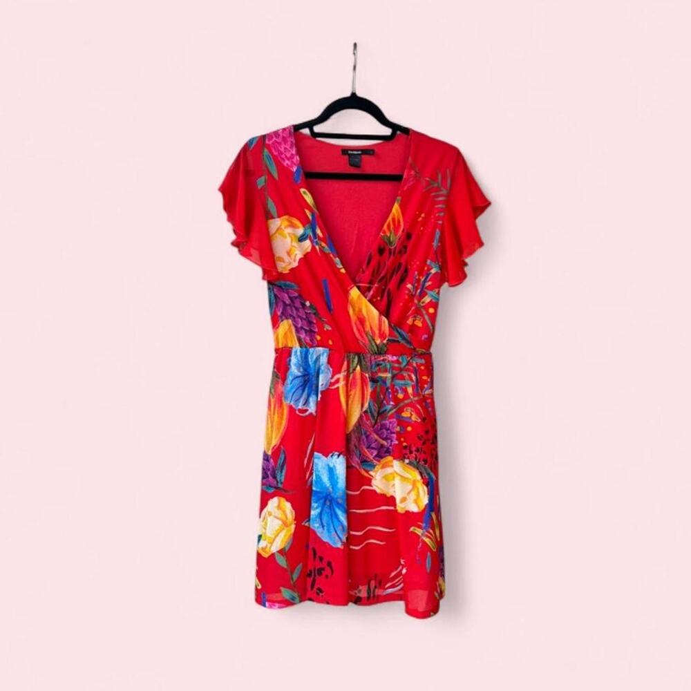 Desigual miranda wrap dress in red